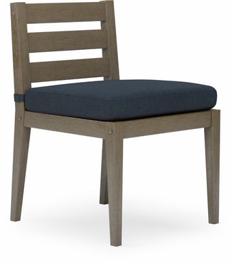 Cindy Crawford Home Lake Tahoe Gray Outdoor Side Chair with Indigo Cushion