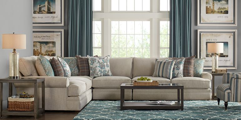 Cindy Crawford Home Lincoln Heights Beige 4 Pc Sectional
