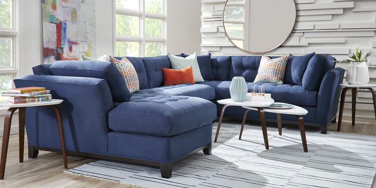 Blue Sectional Sofas, Blue Sectional Sofa With Recliners