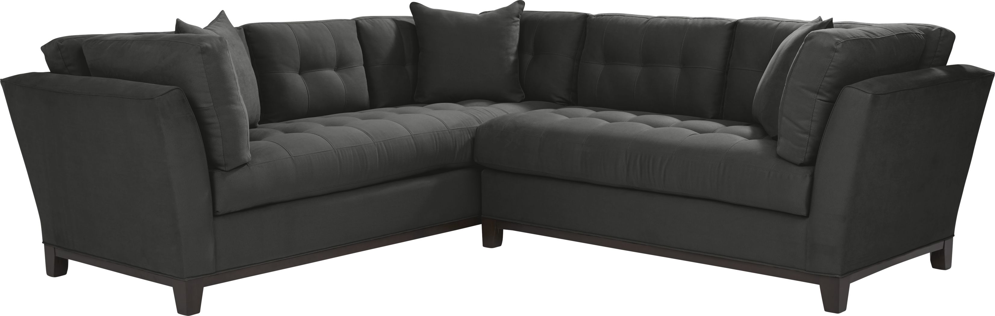 Cindy Crawford Home Metropolis Way Slate Microfiber 2 Pc Sectional Rooms To Go