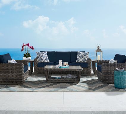 Cindy Crawford Home Montecello Gray 4 Pc Outdoor Seating Set with Ink Cushions