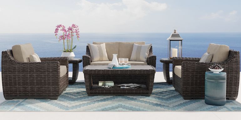 Cindy Crawford Home Montecello Gray 4 Pc Outdoor Seating Set with Pebble Cushions