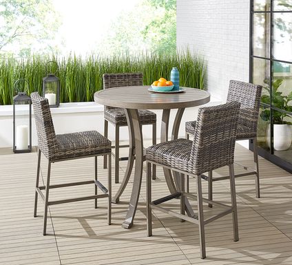 Cindy Crawford Home Montecello Gray 5 Pc 42 in. Round Bar Height Outdoor Dining Set