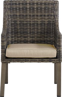 Cindy Crawford Home Montecello Gray Outdoor Arm Chair with Pebble Cushion