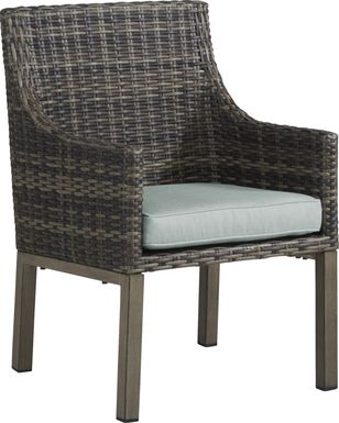 Cindy Crawford Home Montecello Gray Outdoor Arm Chair with Seafoam Cushion