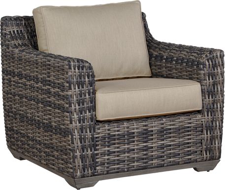 Cindy Crawford Home Montecello Gray Outdoor Club Chair with Pebble Cushions