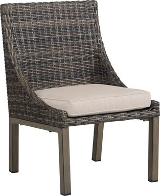 Cindy Crawford Home Montecello Gray Outdoor Side Chair with Rollo Linen Cushion