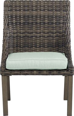 Cindy Crawford Home Montecello Gray Outdoor Side Chair with Rollo Seafoam Cushion