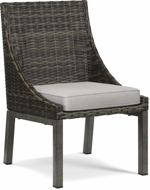 Cindy Crawford Home Montecello Gray Outdoor Side Chair with Silver Cushion