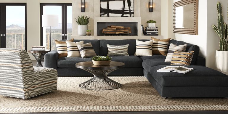 Cindy Crawford Living Room Sets, Aqua Leather Sofa Set