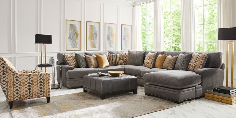 Cindy Crawford Home Palm Springs Silver 3 Pc Sectional