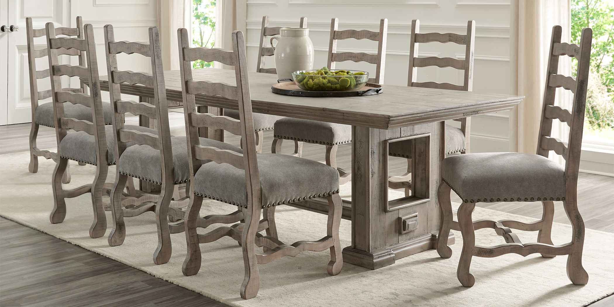 Https Wwwroomstogocom Furniture Product Cindy Crawford Home Pine Manor Brown 5 Pc 102 In Dining Room 4273904P