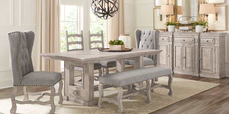 Cindy Crawford Home Pine Manor Gray 6 Pc 85 in. Dining Room