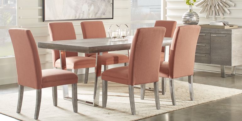 Cindy Crawford Home San Francisco Gray 5 Pc Dining Room with Orange Chairs
