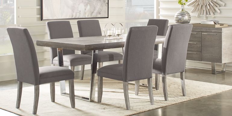 Cindy Crawford Home San Francisco Gray 7 Pc Dining Room with Charcoal Chairs