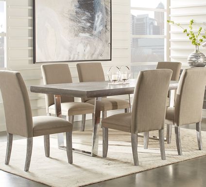 Cindy Crawford Home San Francisco Gray 7 Pc Dining Room with Portobello Chairs