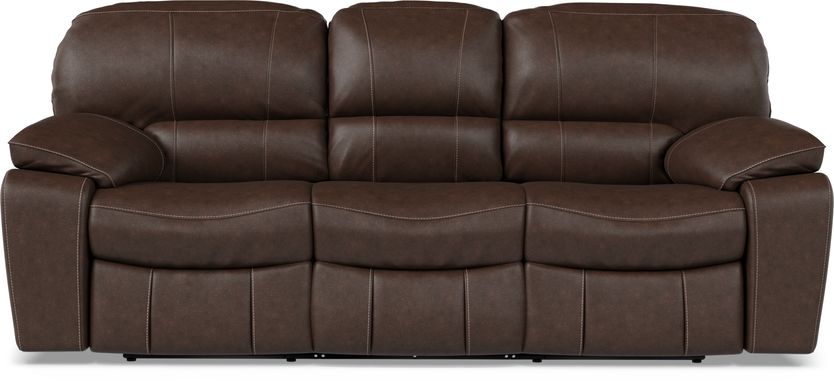 Cindy Crawford Home San Gabriel Brown Leather Power Reclining Sofa