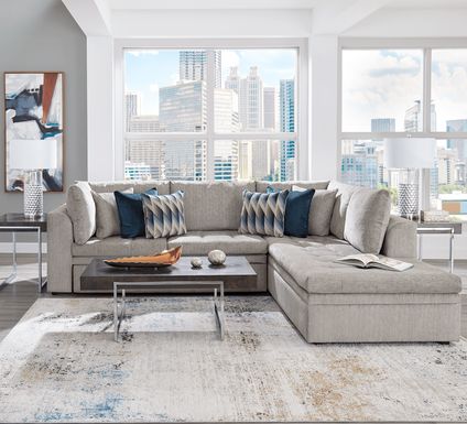 Cindy Crawford Home Sheridan Square Gray 2 Pc Sleeper Sectional