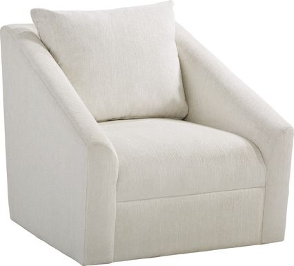 Cindy Crawford Home Sheridan Square Off-White Swivel Accent Chair