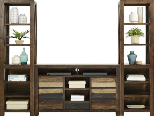 Cindy Crawford Home Westover Hills Brown 3 Pc Wall Unit with 60 in. Console