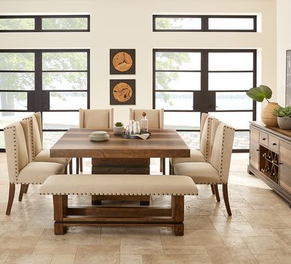 Cindy Crawford Home Westover Hills Brown 8 Pc Square Dining Room