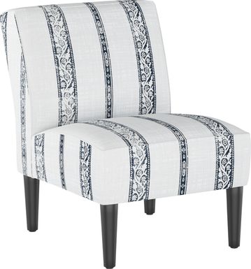 Classical Notes White-Gray Accent Chair