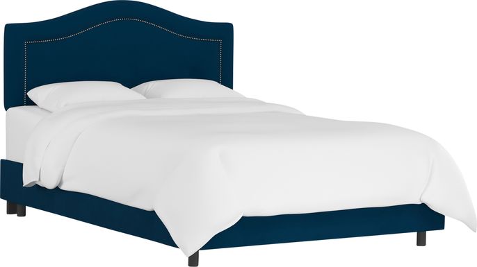 Classical Notes Navy King Upholstered Bed
