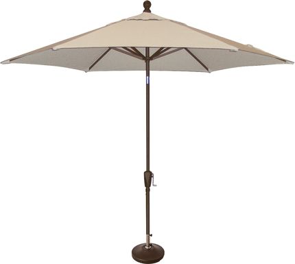 Coastal Point 9' Khaki Outdoor Umbrella with 80 lb. Base