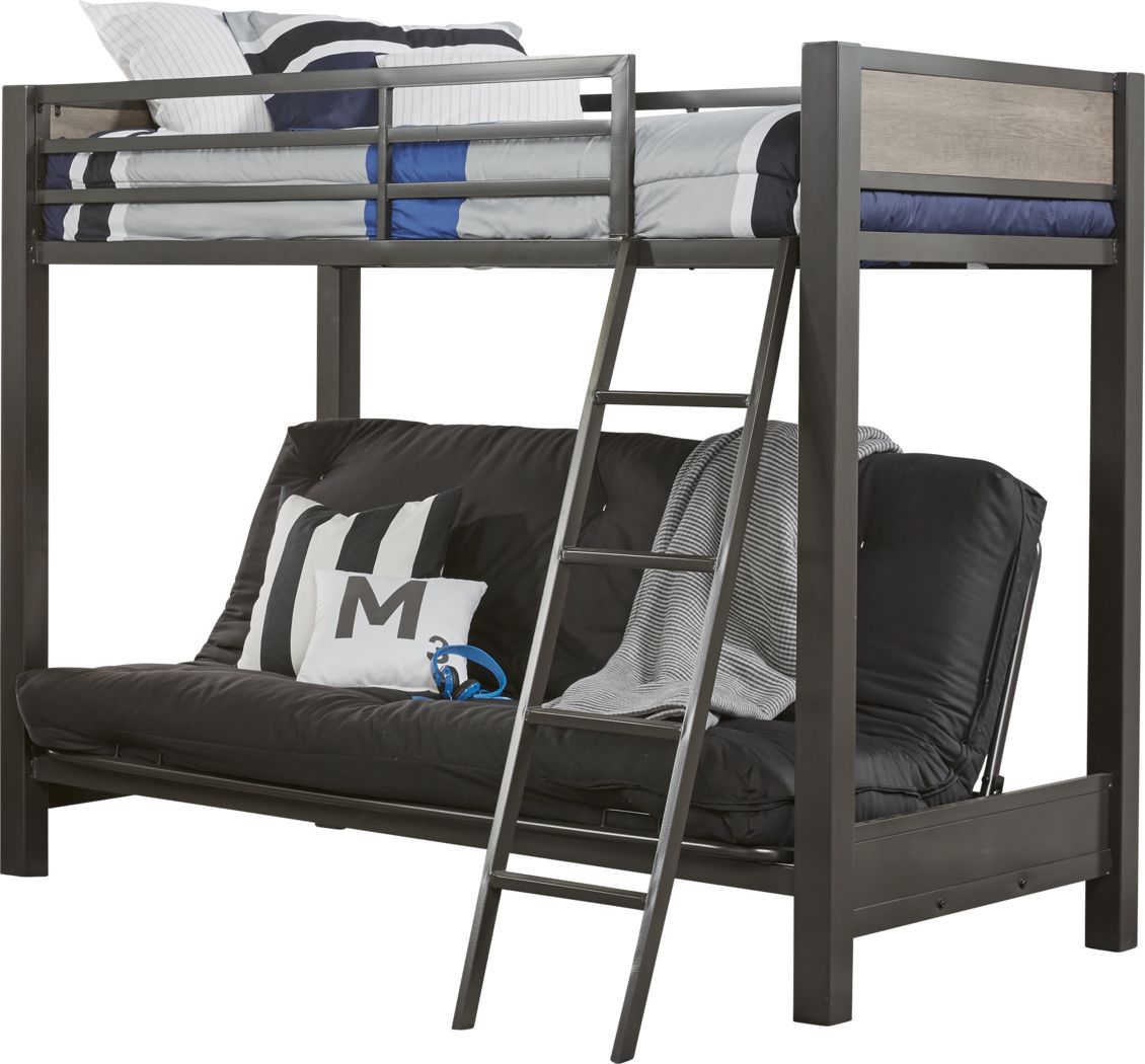 Colefax Avenue Gray Twin Futon Loft Bed, Loft Bunk Bed With Futon Chair