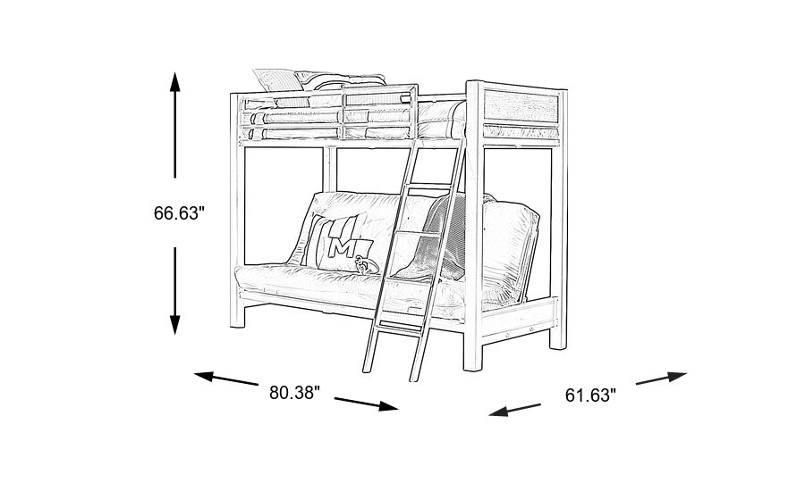 Colefax Avenue Gray Twin/Futon Loft Bed Rooms To Go