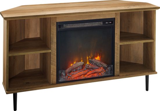 Collington Brown 48 in. Console, With Electric Fireplace