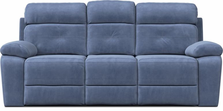 Corinne Blue Reclining Sofa