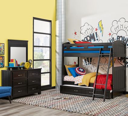 Cottage Colors Black Twin/Twin Bunk Bed