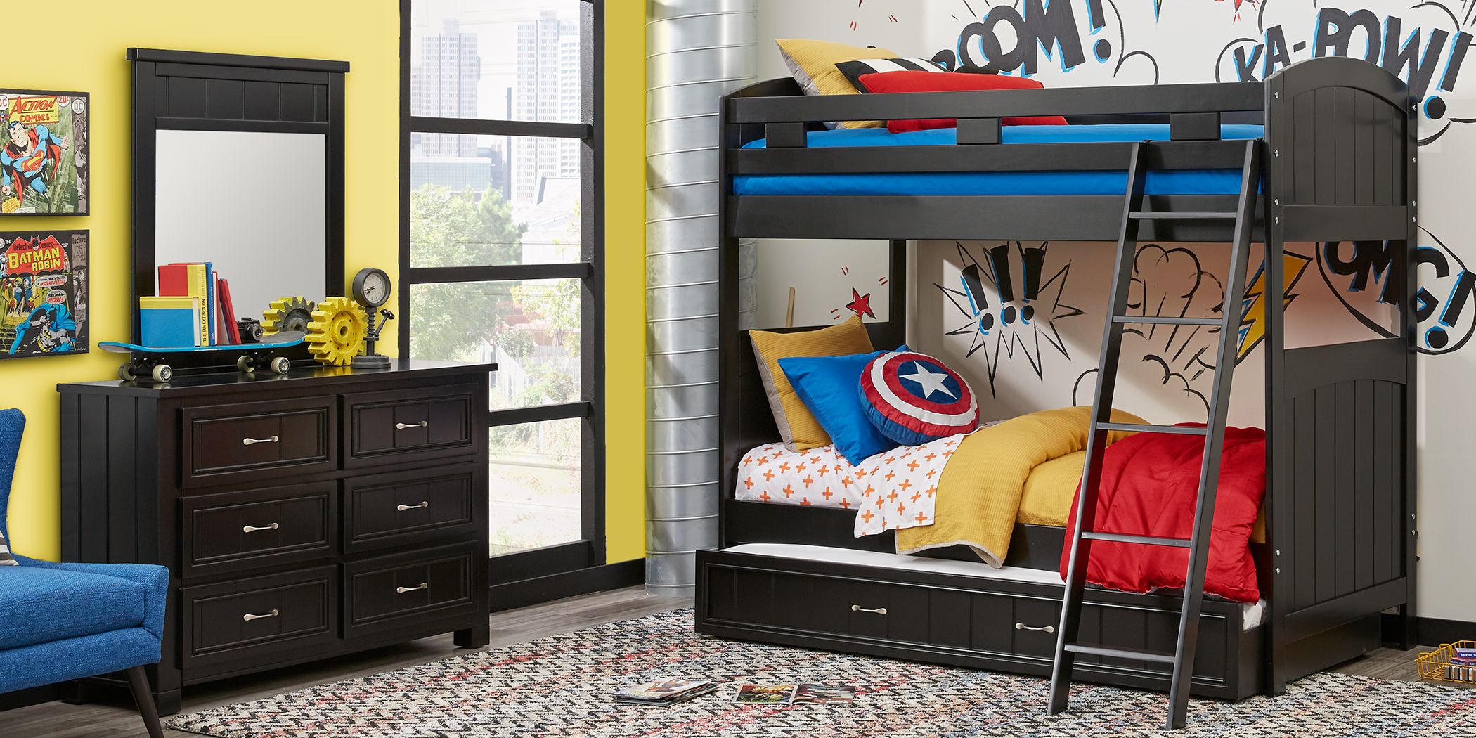 Cottage Colors Black Twin Bunk Bed, Rooms To Go Cottage Colors Bunk Bed