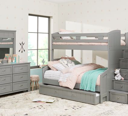 Cottage Colors Gray Twin/Full Step Bunk