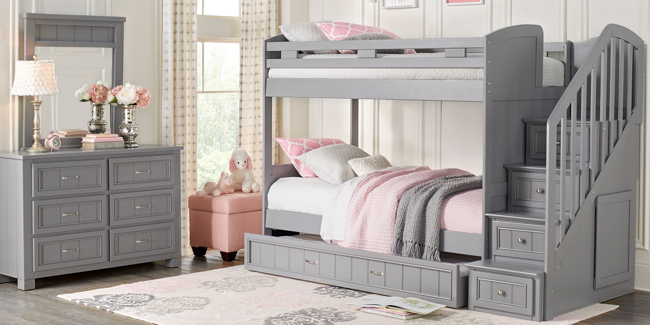 Cottage Colors Gray Twin Step Bunk, Rooms To Go Cottage Colors Bunk Bed Reviews