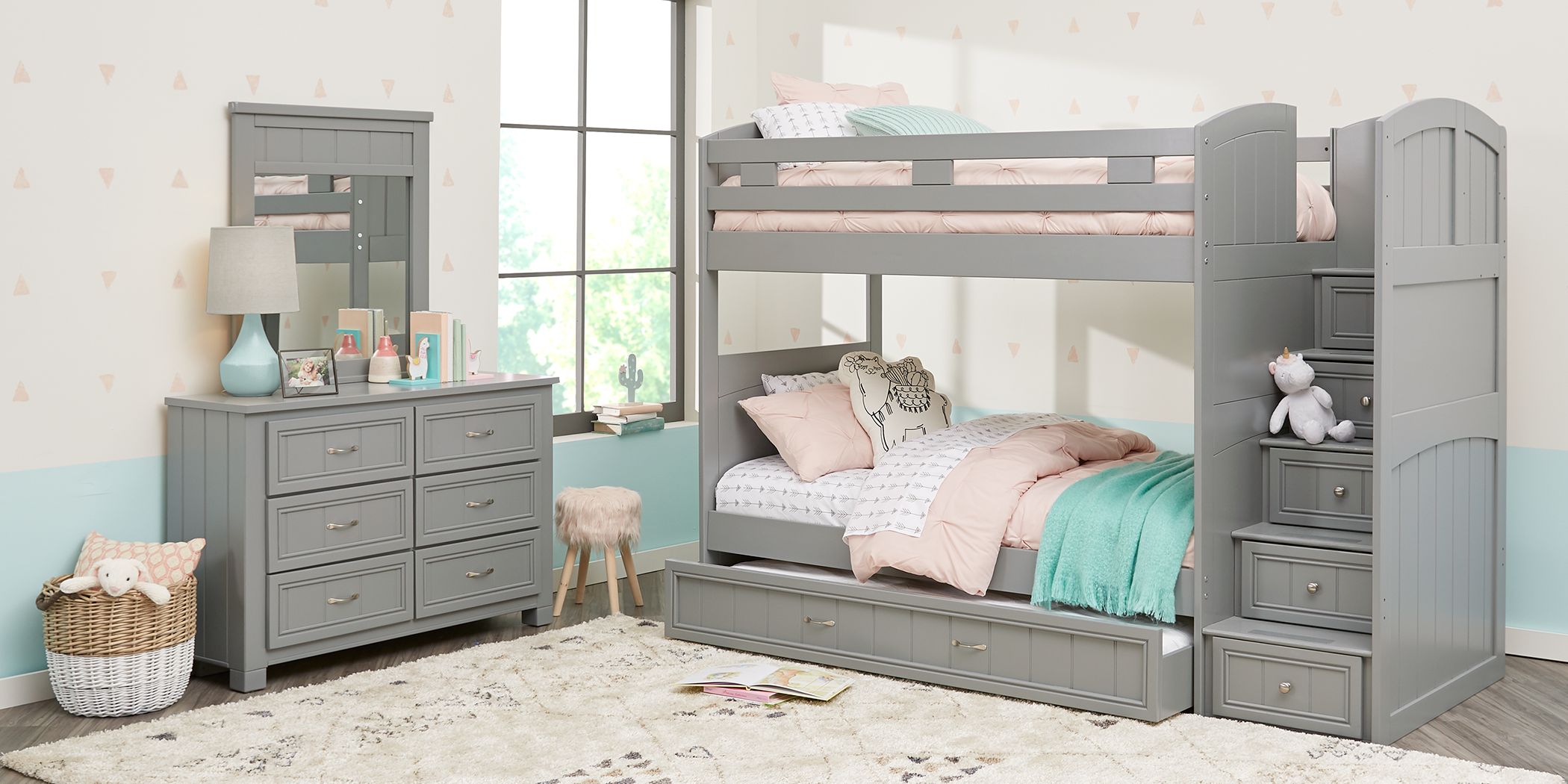 Gray Twin Step Bunk Bed, Rooms To Go Full Bunk Beds