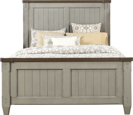 Cottage Town Gray 3 Pc Queen Panel Bed