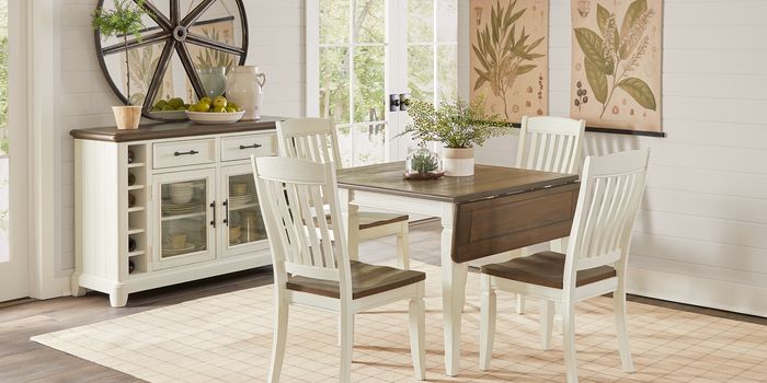 country lane antique white dining room set