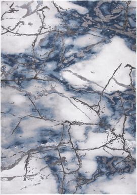 Cracked Marble Blue 8' x 10' Rug