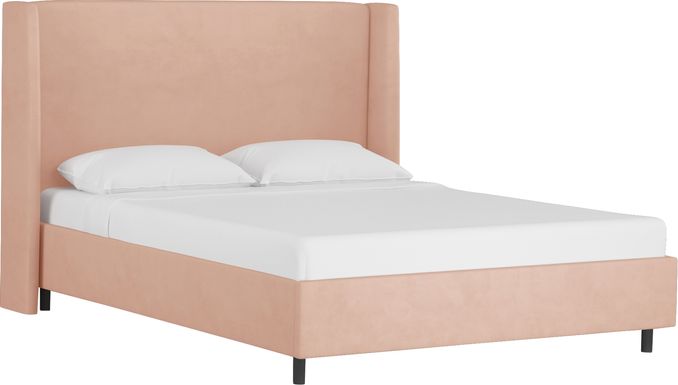 Creamy Hues Pink Queen Upholstered Bed