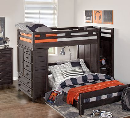 Creekside Charcoal Twin/Twin Step Bunk with Chest