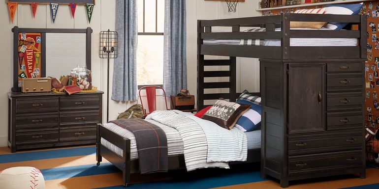 Creekside Charcoal Twin/Twin Student Loft Bed with Chest