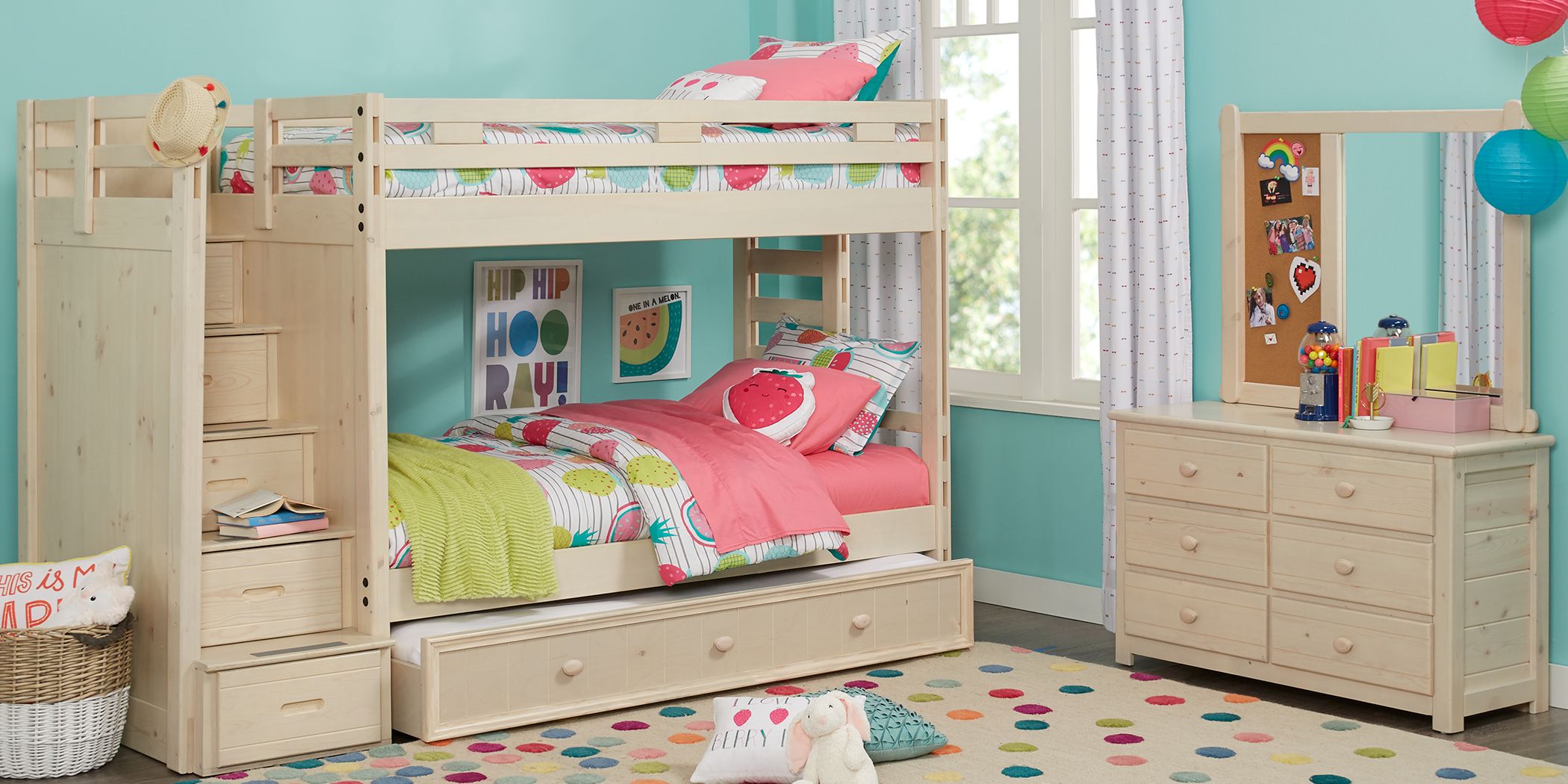 Twin Step Bunk Bed, Creekside Stone Wash Twin Full Bunk Bed