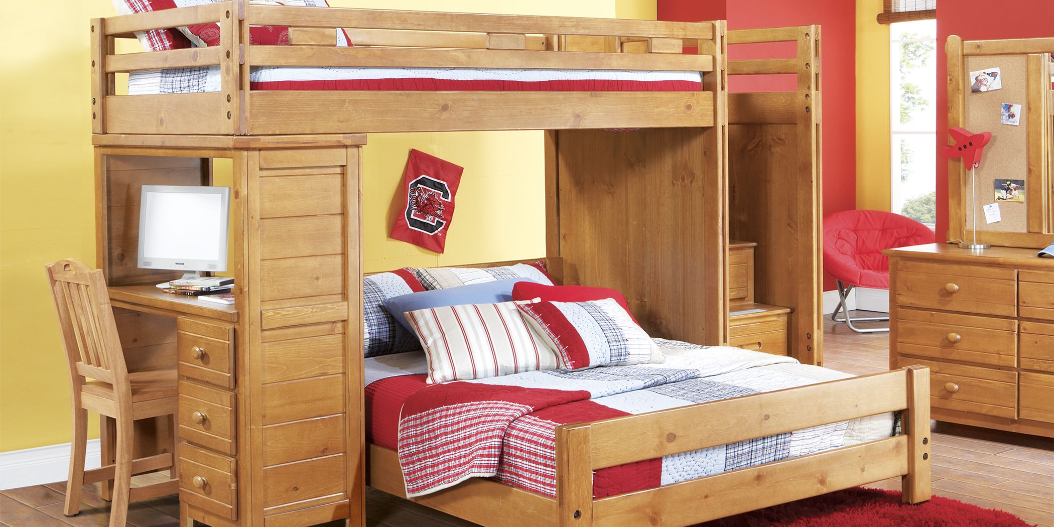 Creekside Taffy Twin Full Step Bunk Bed, Canyon Creekside Bunk Bed