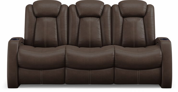 Crestline Brown Dual Power Reclining Sofa