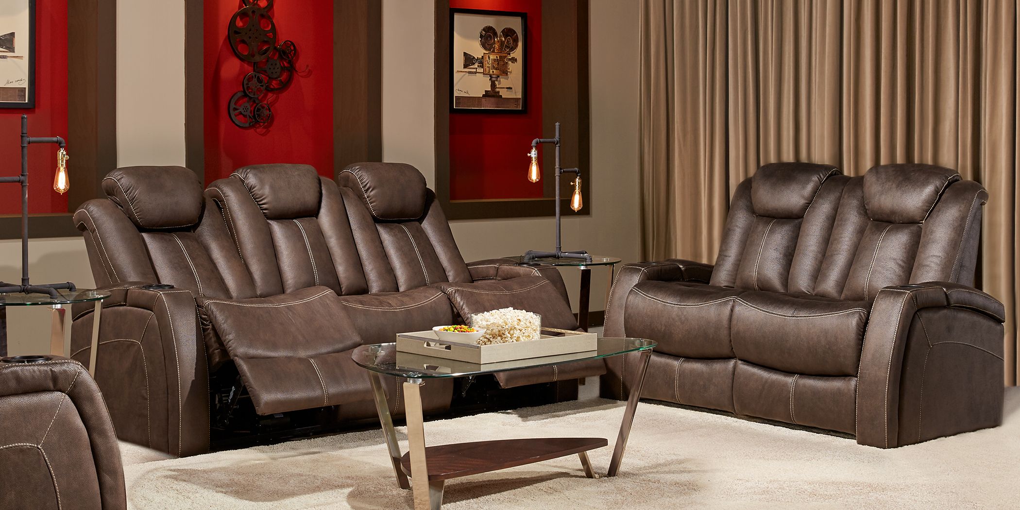 crestline living room reclining sofa