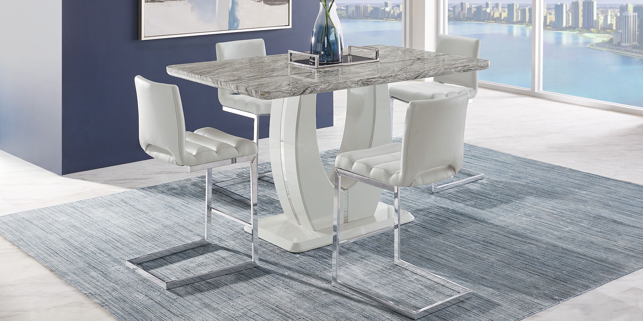 Crown Court Light Gray 5 Pc Dining Room