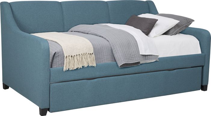 Daelan Blue Twin Daybed with Twin Storage Trundle