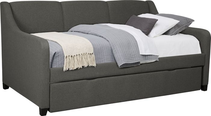 Daelan Dark Gray Twin Daybed with Twin Storage Trundle